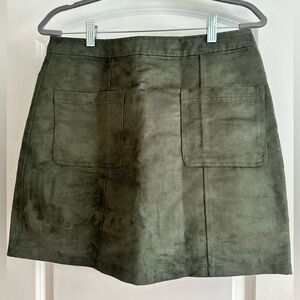 Old Navy faux suede mini skirt. Olive green. Size 12.